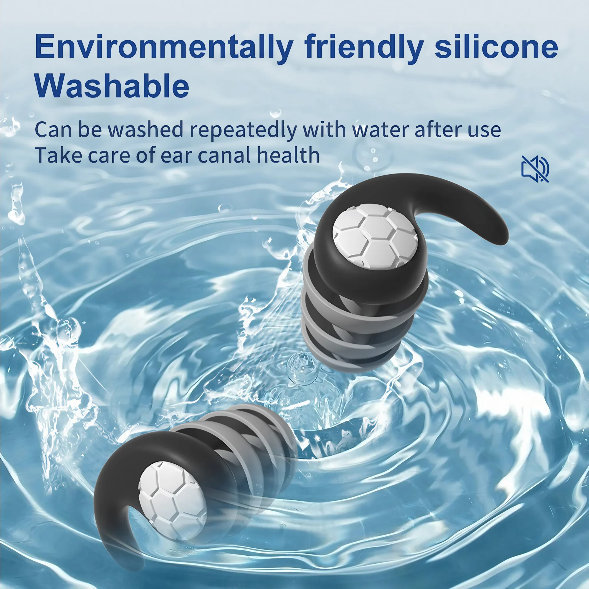 100Pairs Triple Layer Silicone Noise Cancelling Earplugs Suitable for Sleep Swimming Waterproof Noise Filter Creating