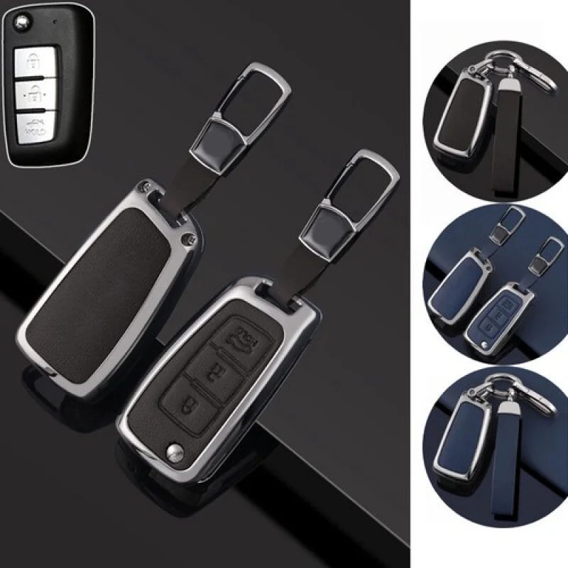 

A + кожаный чехол для дистанционного ключа из цинкового сплава для Nissan Rogue 2014-2019