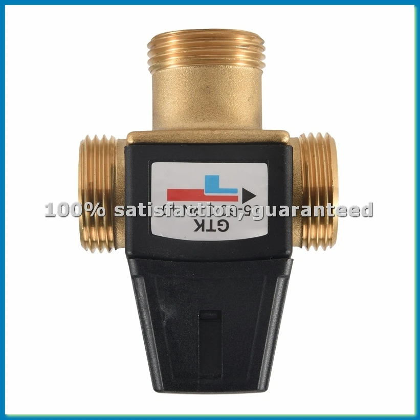 1 Pcs 3 Way DN25 External Thread Brass Thermostatic Mixing Valve Solar Water Heater Thermostatic Valve-FABY