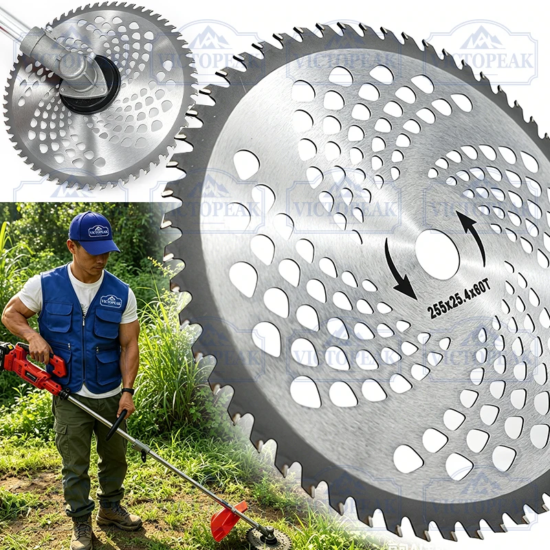 Garden Power Tool Accessories 60 Teeth Alloy Cutter Blade for Petrol Brush Cutter Lawn Mower Garden Durable Replacement Parts