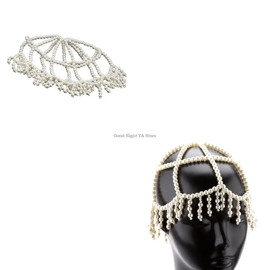 

Красивая шляпа ручной работы с жемчугом. Роскошные свадебные повязки на голову. Модный головной убор для вечернего случая.