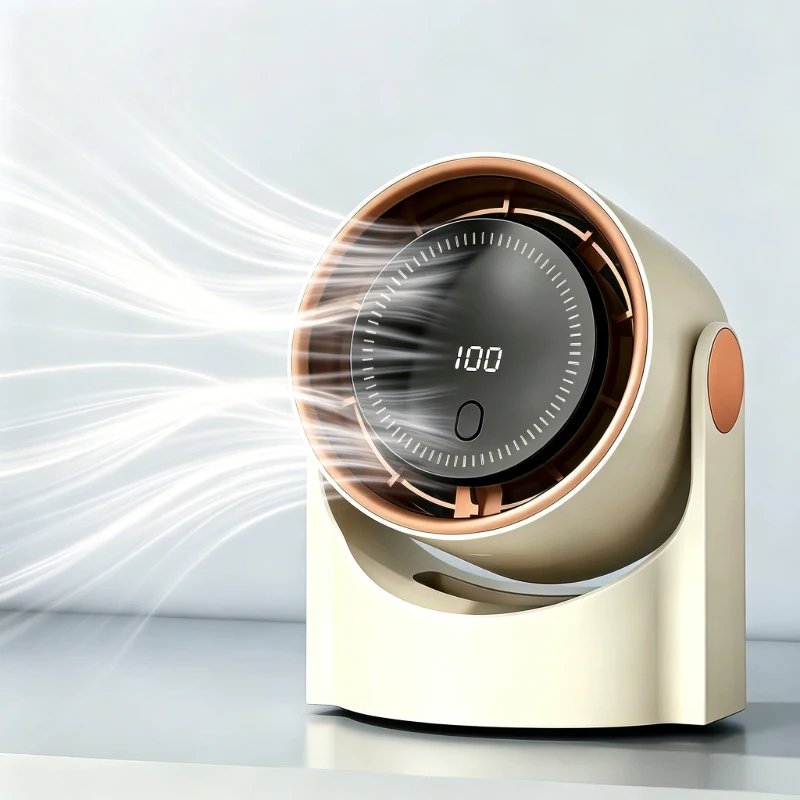 

Adjustable Desk Fan with Digital Display, Upgraded Turbo Quiet Table Fan, USB Rechargeable/Plug-in Dual-Use Personal