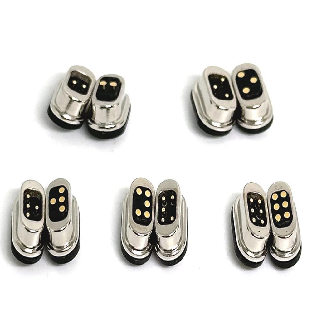 1/2/6/10Pair 2.54mm 5V 2A Pogo Pin Female Spring Loaded DC Power Socket Waterproof Magnetic 2P 3P 4P 5P 6P Connector
