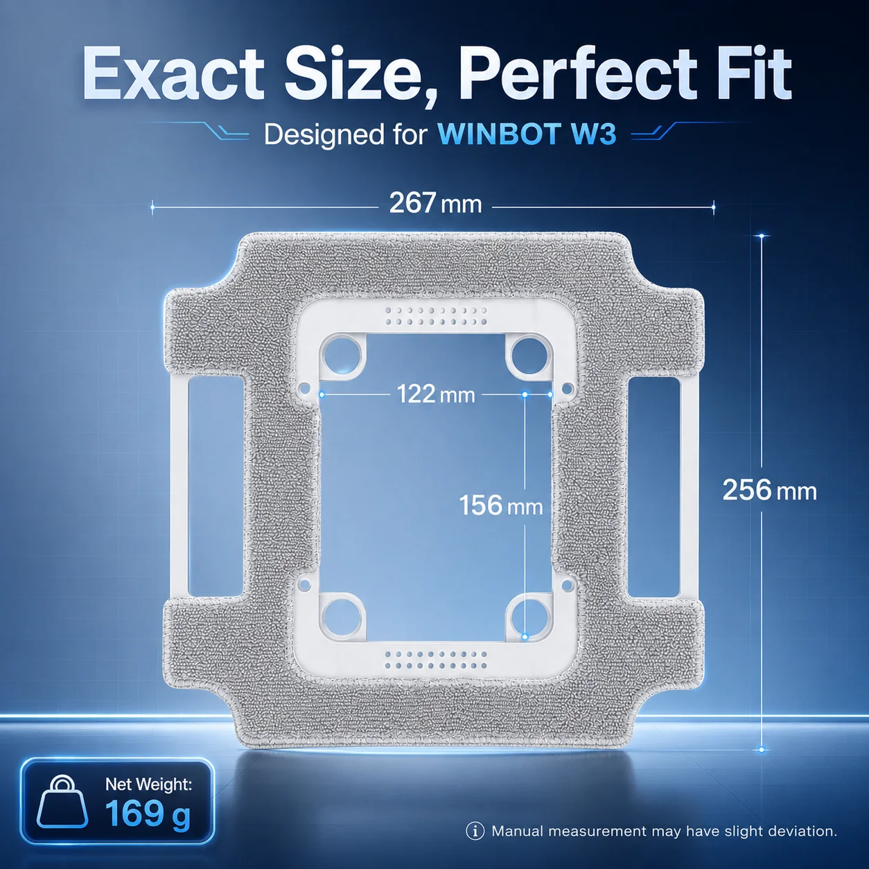 Replacement Mop Pad Cleaning Cloth Compatible for ECOVACS WINBOT W3 Window Cleaning Robot Washable Microfiber Cleaning Pad view 5