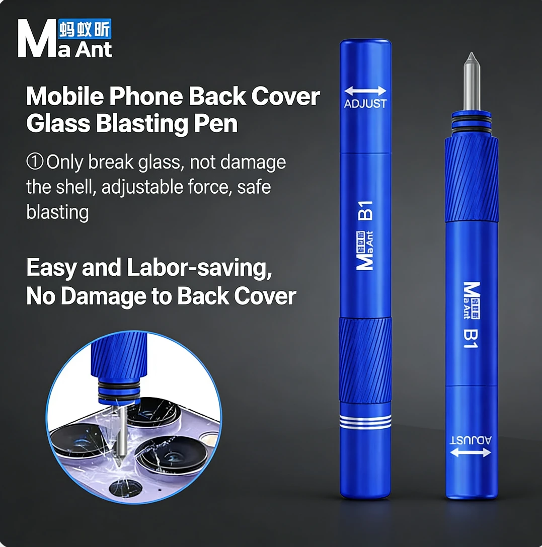 

Ручка для удаления стеклянных накладок с телефонов Maant B1 Blaster: экономичный, нескользящий инструмент с регулируемой силой для ремонта и снятия защитных стекол