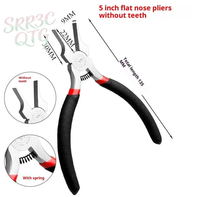 Hot Sale 1Pcs Wide Flat Nose Pliers 5 Inch Multifunctional Thin Flat Needle Nose Pliers For Jewelry Making Slim Flat Nose Pliers