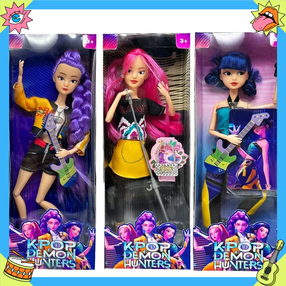 2026 anime k pop Demon hunters Witch Hunter Group Hoge uitstraling Lijmpop pop Meisje hart Decoratieve pop Vakantiecadeaus