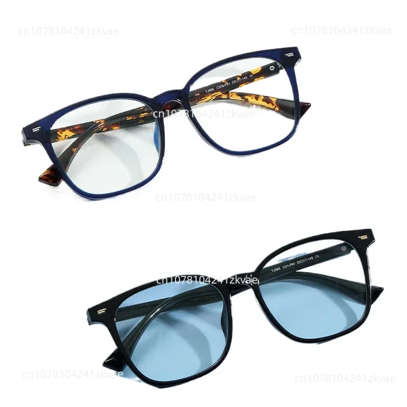 New anti blue light glasses, men's square, artistic rice, eye-catching flat light glasses