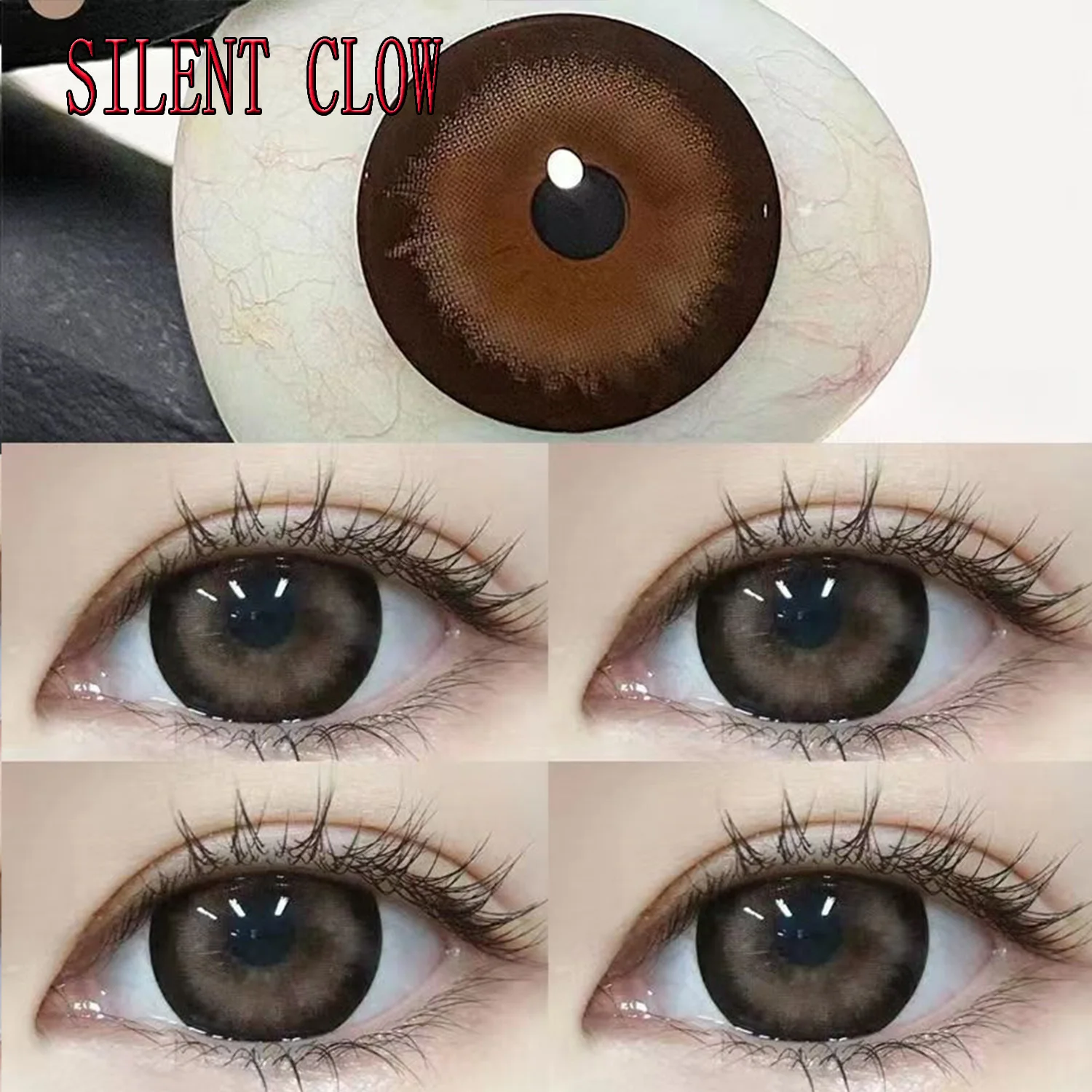 14.50mm Black Dolly Eye Soft Contacts Lenses with Power Anime Eyewear Accessories lentes de contacto Silent Clow