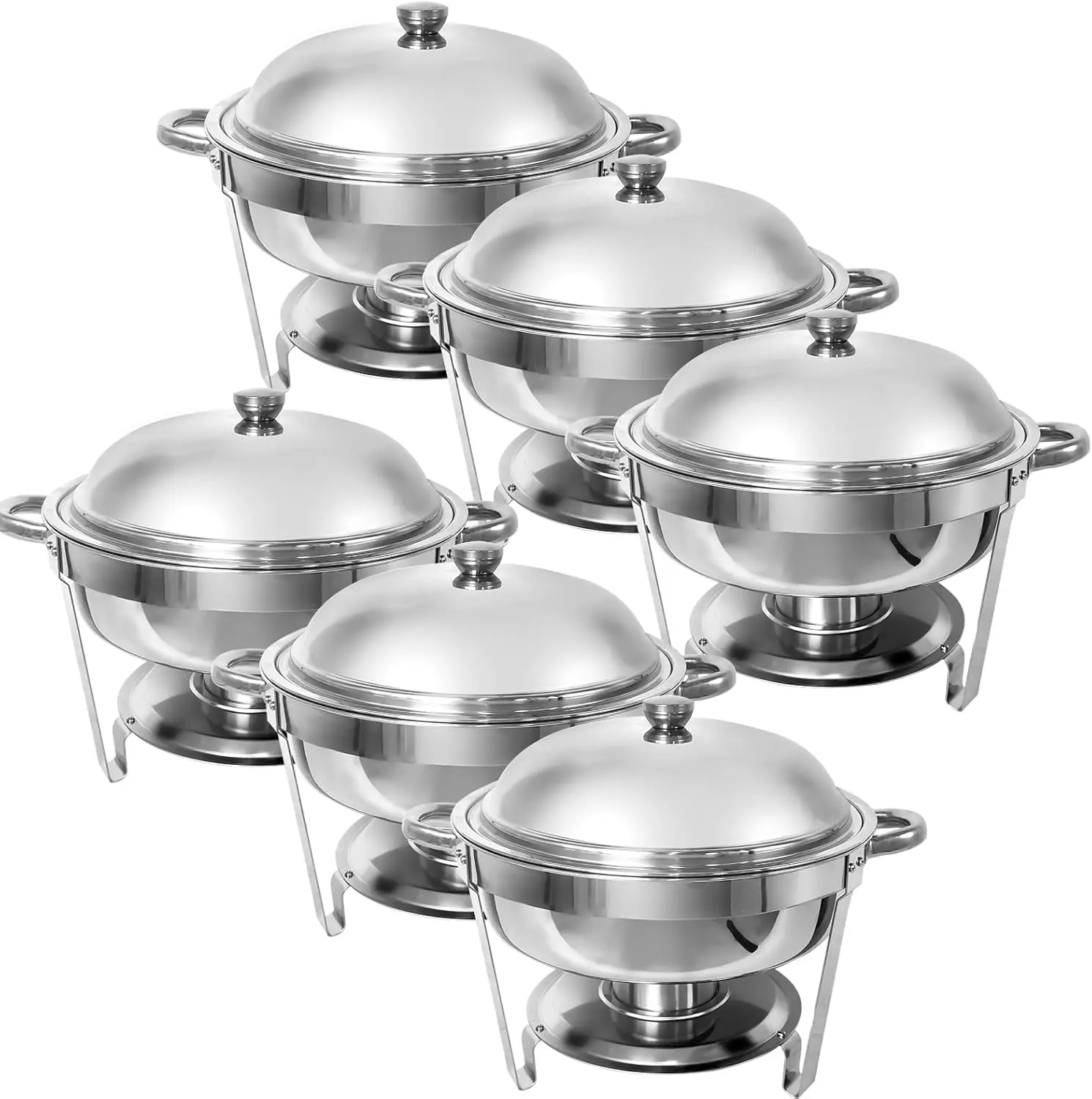 

Grehge PRIJESSE Chafing Dish Buffet Set 6 QT Stainless Steel Round Buffet Servers