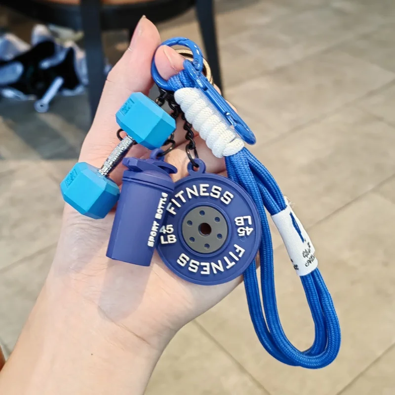 Dumbbell & Weights Keychain,Bag Purse Charms Gift for Fitness Women and Men,Cute Mini Car Key Chains Accessories for Gym