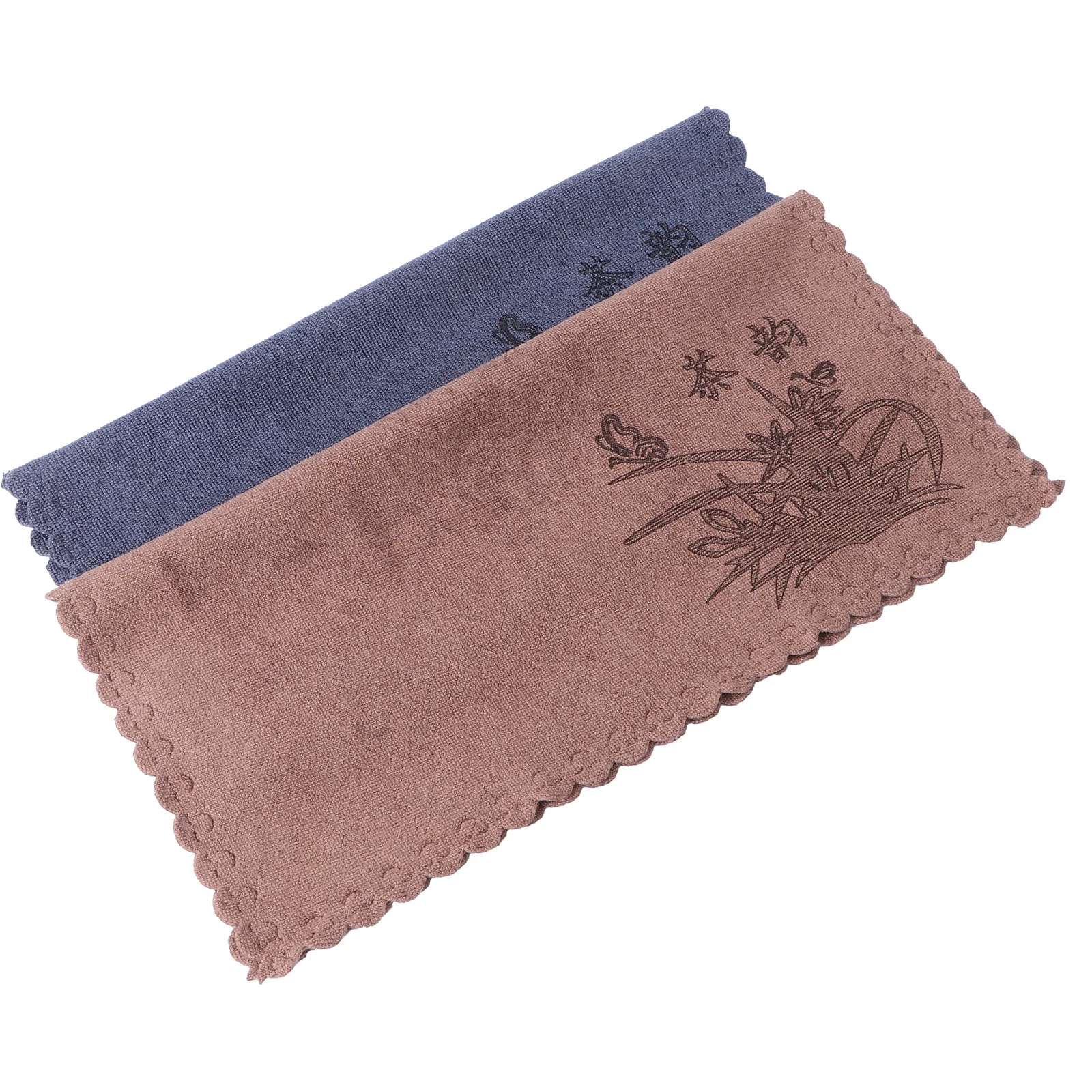 

2pcs Cotton Towel Thickened Absorption Cleaning Cloth Kitchen Glass Cookware Furniture Fu Tea Accessories Tea