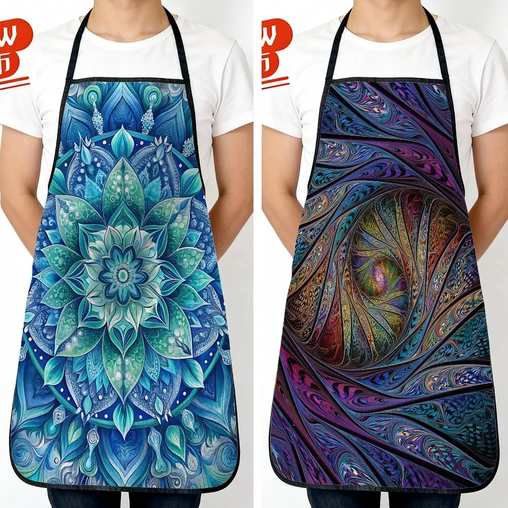 

Symmetrical Art Mandala Best-Selling Unisex Long Waterproof Apron for Kitchen Cooking, Pottery, Painting, DIY Gifting