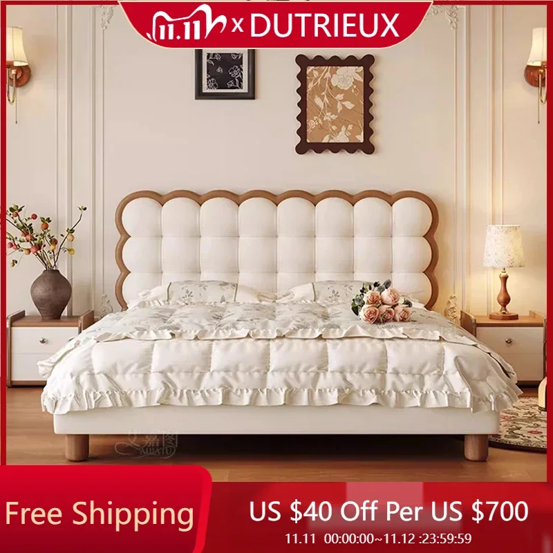 

Sleeping Princess Bed Wooden Floating Design Space Saving Unique Cheap Comfortable Modern Bed Luxury Cama Trendy Furniture