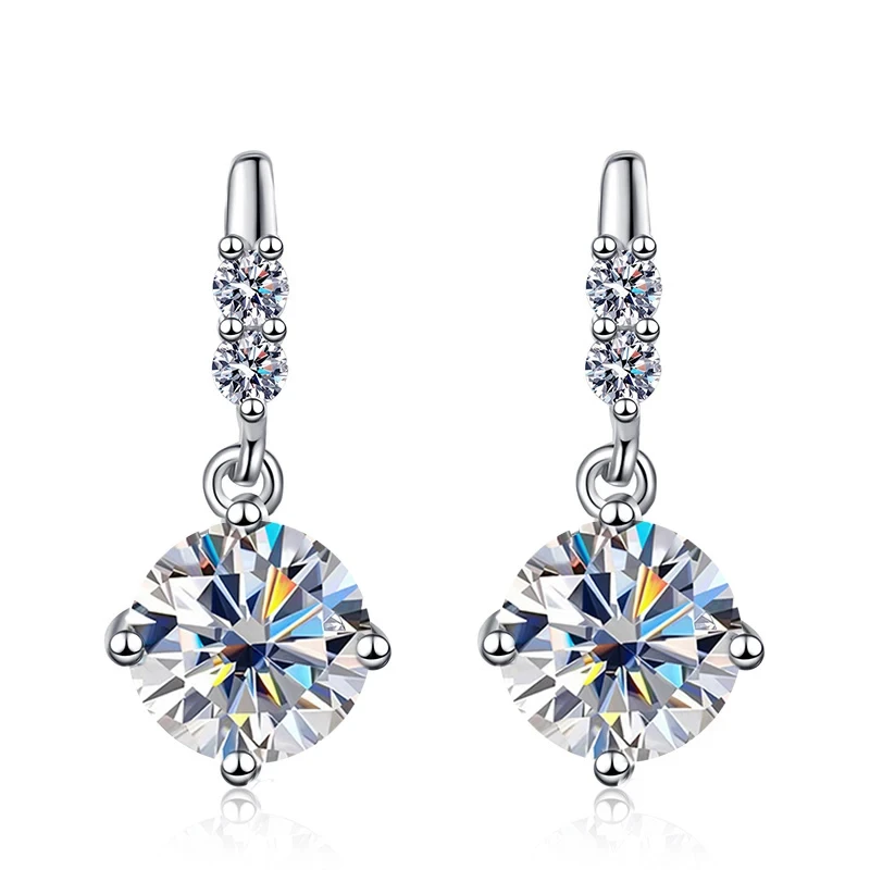 

Bague Ringen модные серебряные круглые серьги с муассанитом s925D, женские классические темпераментные серьги, праздничный подарок, первый выбор