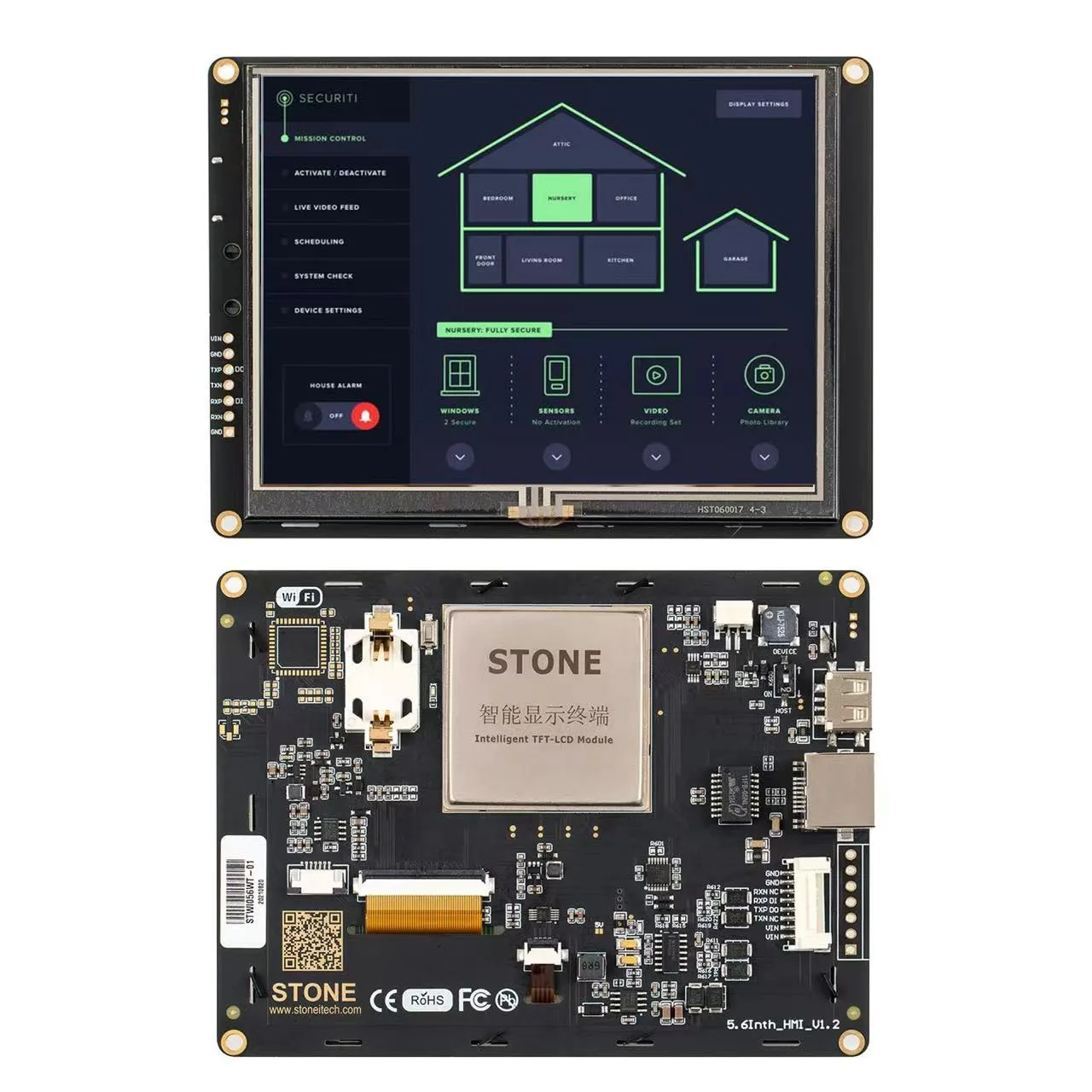 5.6 to 15 Inch Graphic LCD HMI Serial Display Module with Program + Touch Screen for Equipment Control Panel