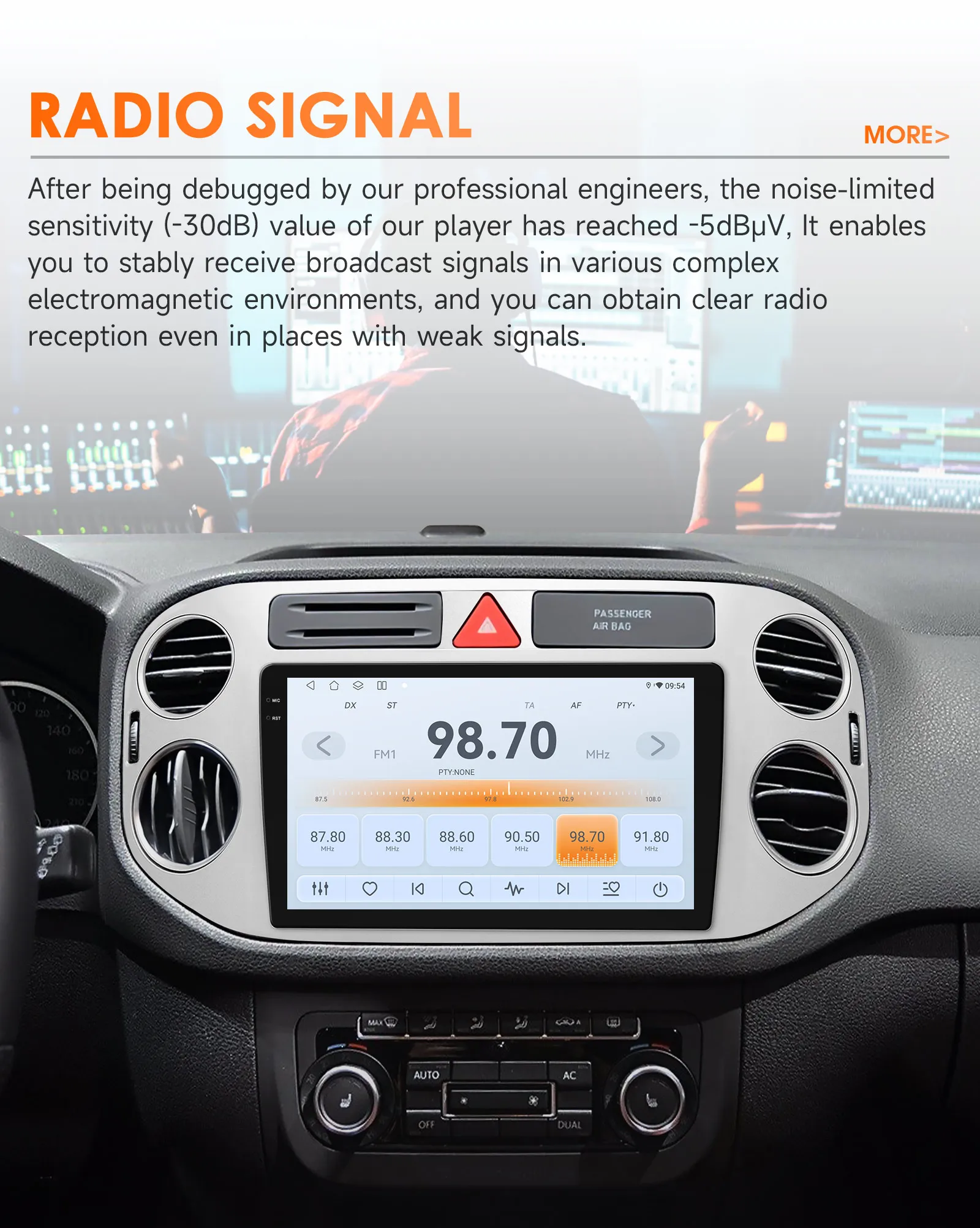 9'' AI Intelligent System Car Radio for VW Volkswagen Tiguan 1 NF GPS Wireless CarPlay Android Auto 4G 2 Din 2din Autoradio WIFI