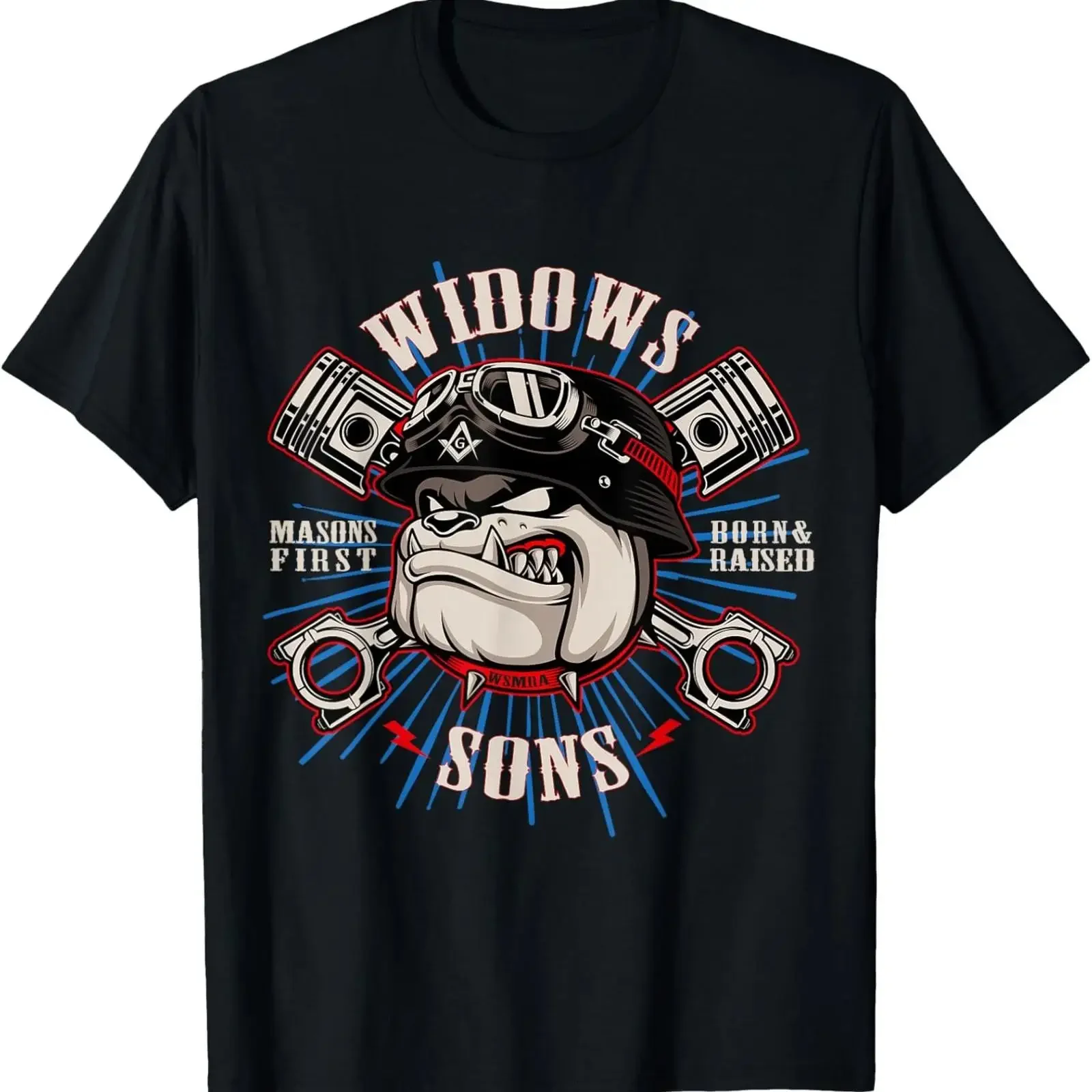 NEW LIMITED Bulldog Widows Sons Masonic T Shirt vintage Washed fashion streetwear graphic Breathable Comfortable Slightly Soft