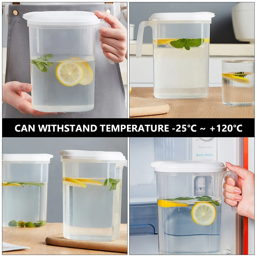 

1800 Ml Large Capacity Water Pitcher Plastic Jug Teapot Kitchen Cool Beverage Dispenser Lid Safe Hot Cold Resistance