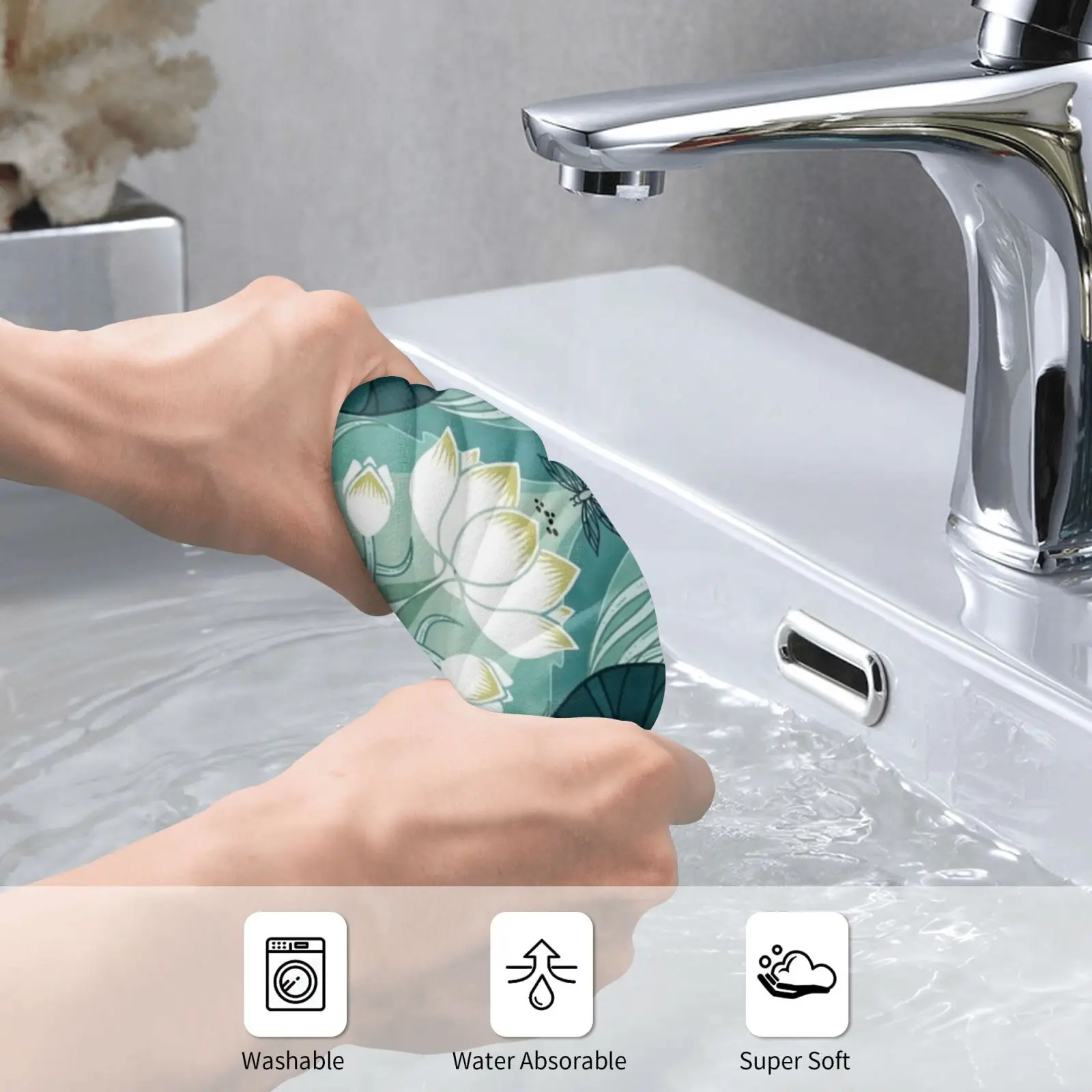 Nouveu Waterlily Custom Towel Bath Towel Adenaj Art Nouveau Waterlily Lily Lily Flower Floral Green Yellow