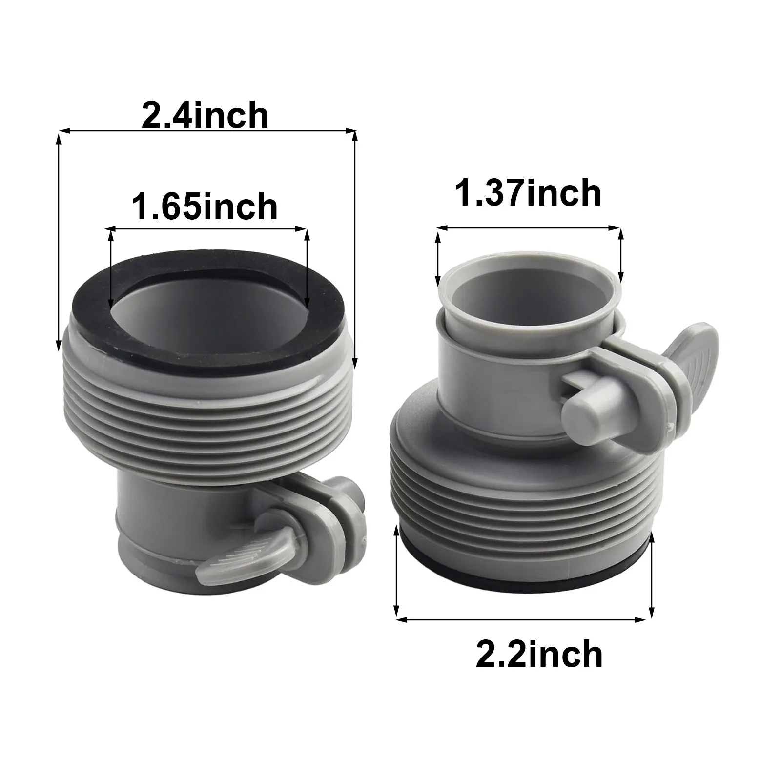 2 Set For Intex Above Ground Plunger Valves Hose Adapters For Filter Pump Connections 1.25\