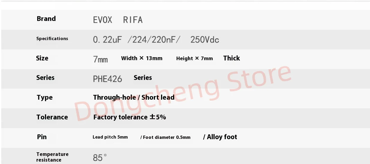 10-50PCS KEMET RIFA PHE426 Film capacitance 250V 0.22UF 5% P5MM MKP 224/250V audio blue film Capacitor kemet 426 220nF 250V