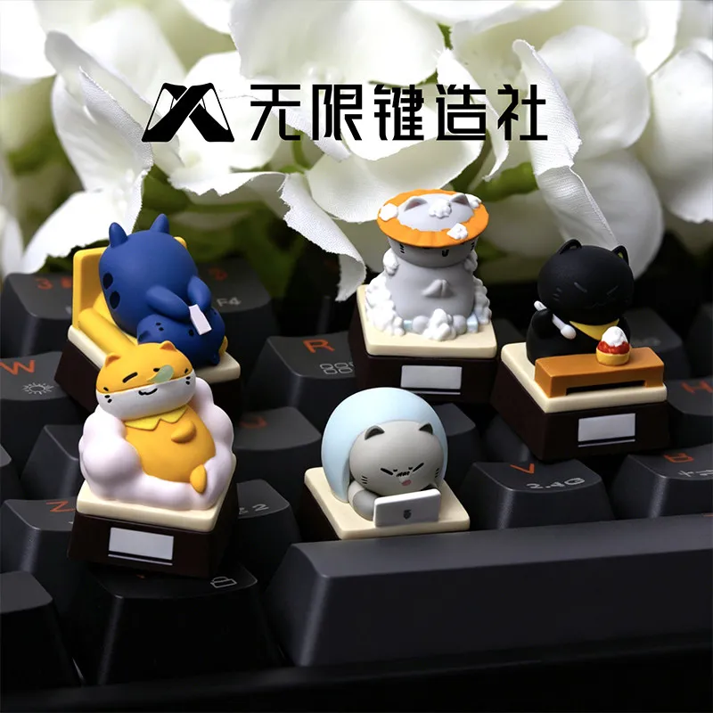 Corporate Slavel Meow Gen2 Keycap Cat Cute Esc Replace Keyboard Accessory Resin Interesting Keycap Single Decor Wage Earner Gift