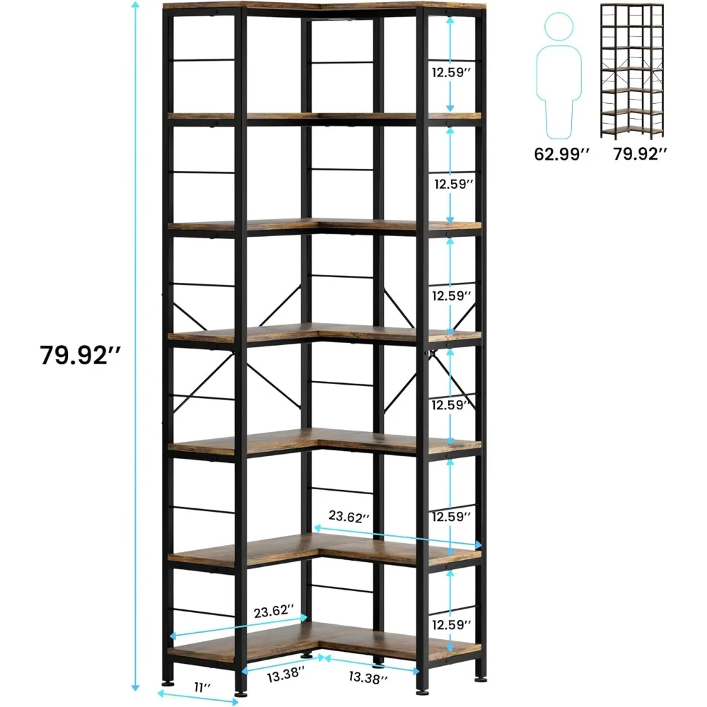 7-Tier Corner Bookshelf, 80