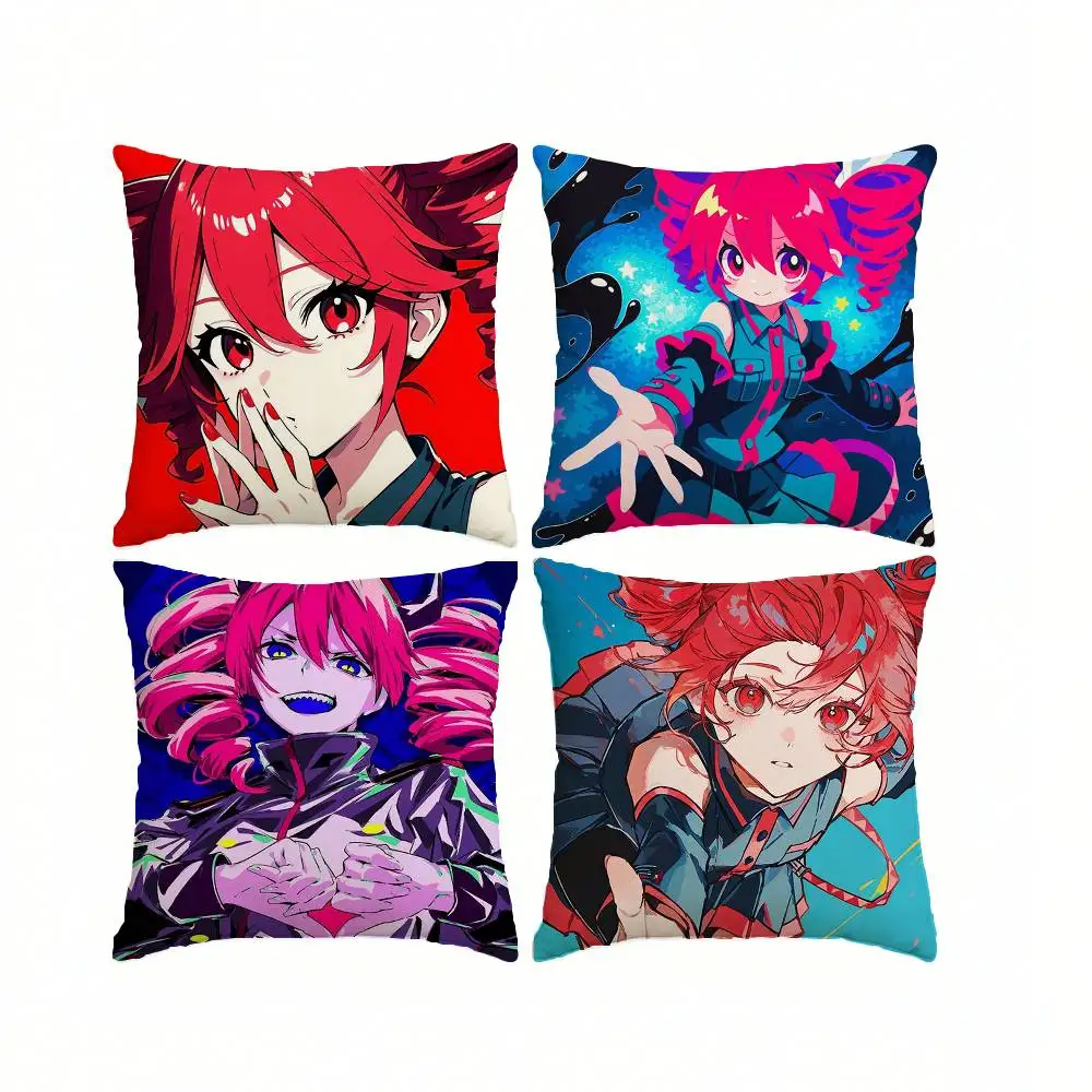 Cute Virtual Singer K-Kasane T-Teto  Pillow Case Square Double-Sided Sofa Cushion Cover Bedroom Bedside Pillow