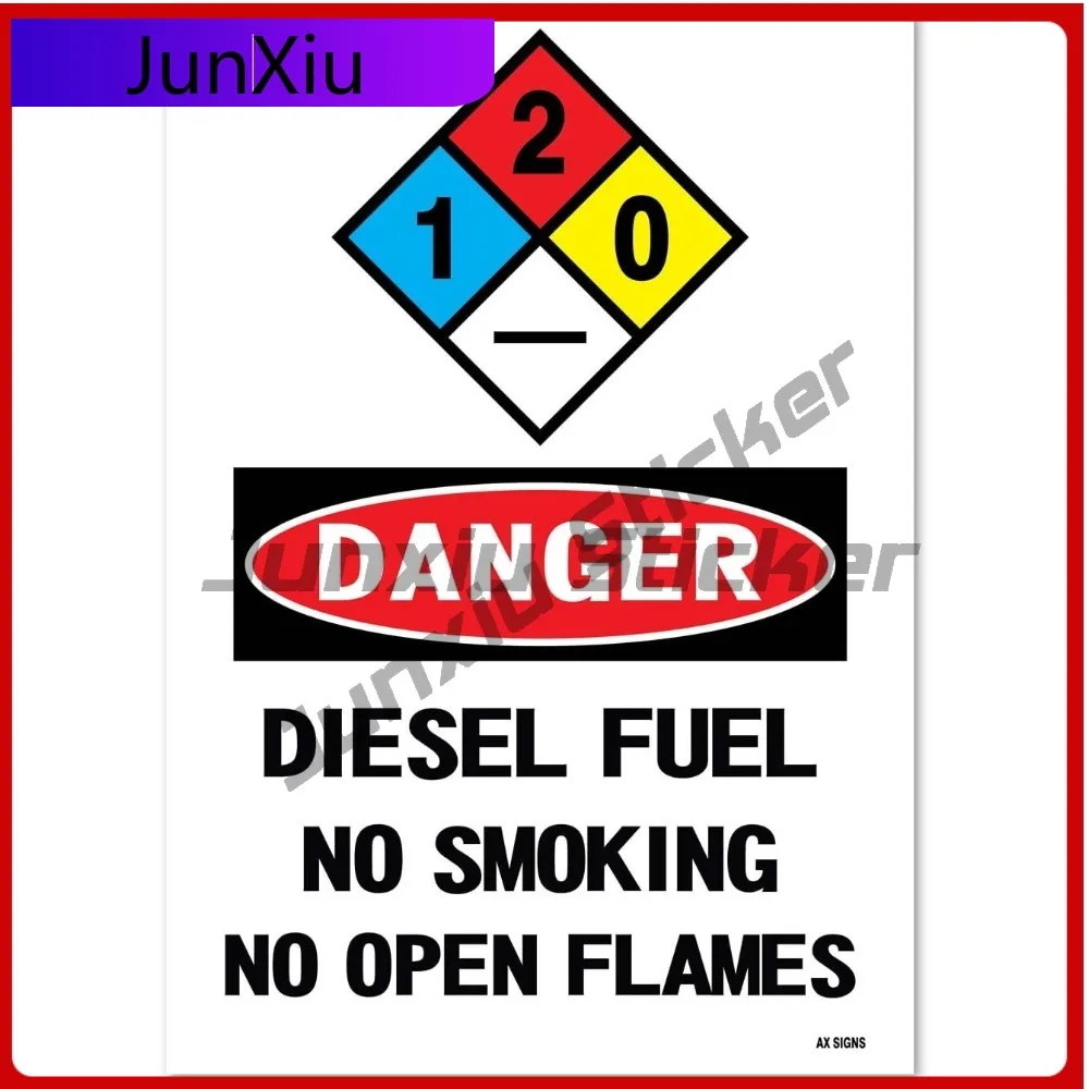 Danger: Diesel Fuel No Unique Car Truck Camper Van Bumper Waterproof Vinyl Boat Decoration Funny Unique Vintage Aesthetic