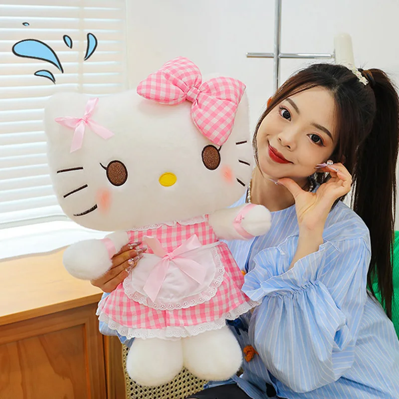 

40CM Maid KT Cat Doll SKatie Cat Plush Toy Stuffed Animal Dress Cloth Doll Cat Toys Children Girls Pillow Gift