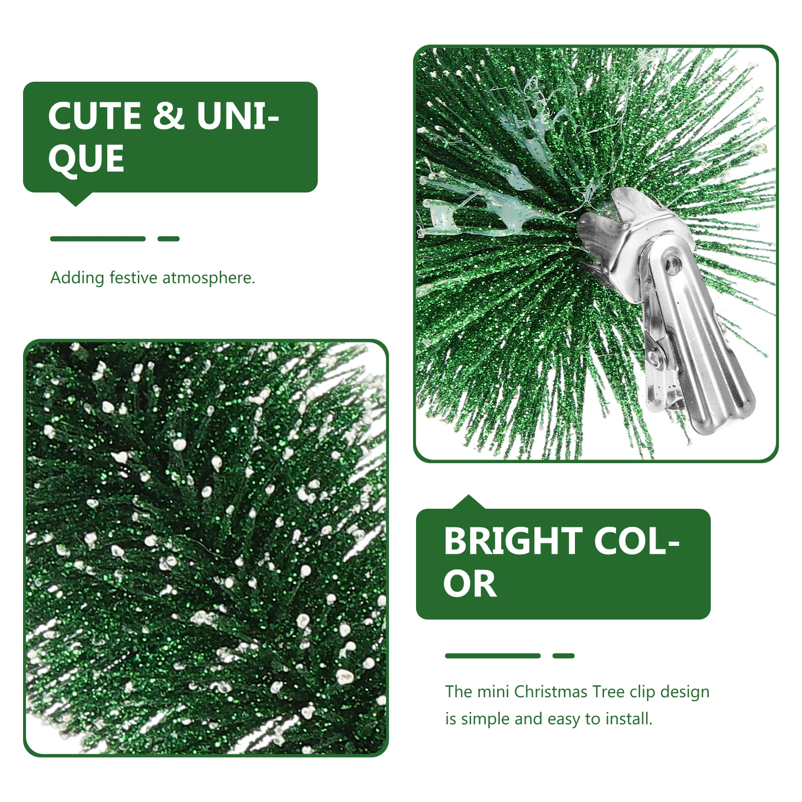 

3 Pcs Green Mini Christmas Tree Decorations Cedar Clips Festive Holiday Party Simulation Artificial Tree Safe Material