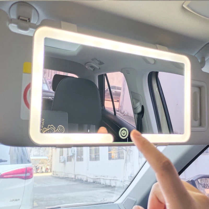 

HD Mirror Car LEDMakeup Mirror Three Gear Adjustment Sun Visor Plate Interior Dimmable Vanity Mirror Car Accessories