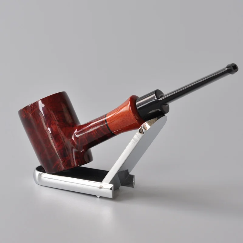 أنبوب تبغ خشبي مصنوع يدويًا من جذر براير، نمط حر لعبة البوكر، سطح أملس، مرشح جذعي طويل، حجم كبير مجاني