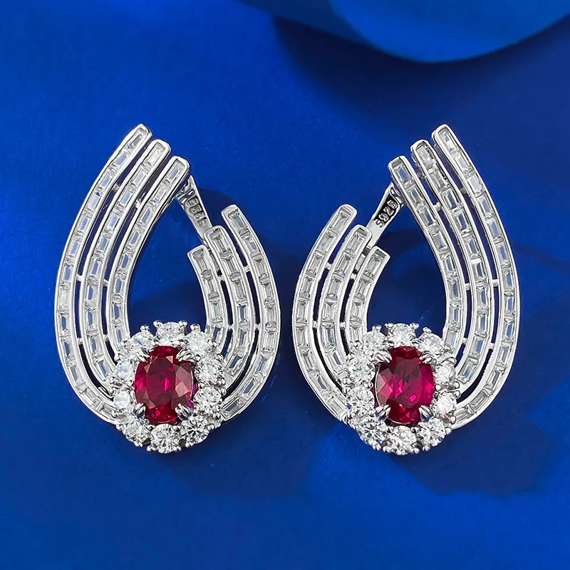 

Серьги женские из серебра 925 пробы, 6 х8 мм