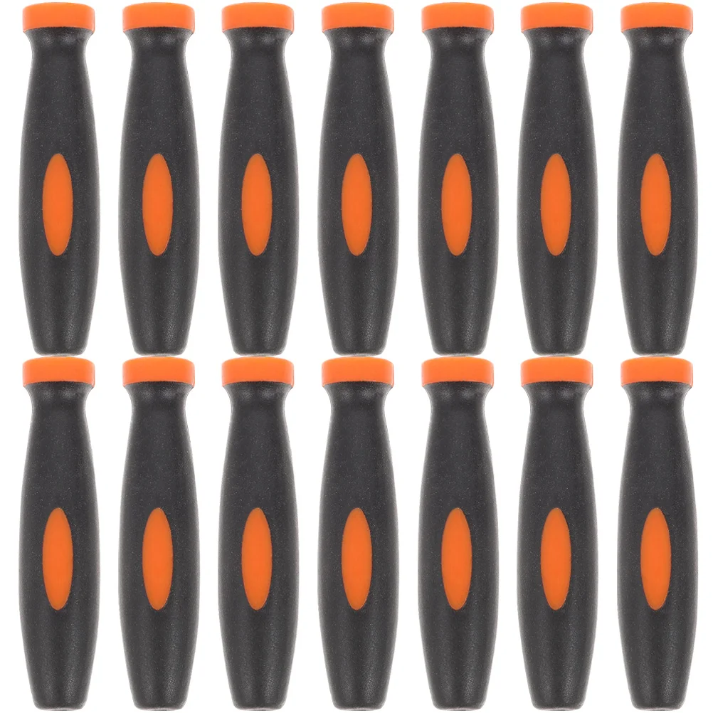 24 Pcs File Handle Accessories Rubber Grip Replacement Metal Round Handles Small