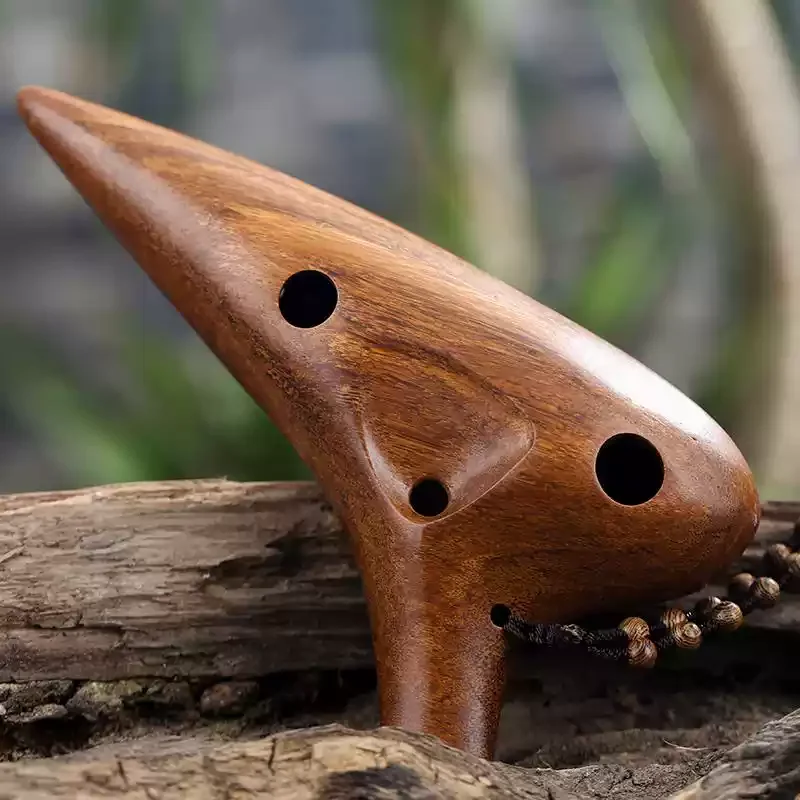 Solid Wood AC Tune 12 Hole Pottery Flute Alto Beginner Introduction Professional Adult Wooden Folk Musical Instruments Ocarina
