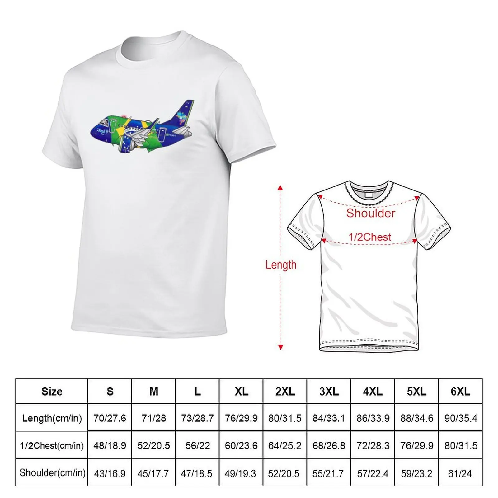 Embraer 195AR PR-AYV Azul (Brazilian Flag Livery) T-Shirt boys whites Luxury man mens cotton t shirts