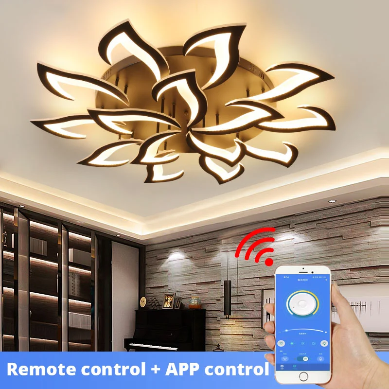 Imagem -02 - Nordic Novidades Modern Led Luzes de Teto para Sala de Estar Sala de Jantar Quarto com Controle Remoto Luzes de Teto Iluminação Interior