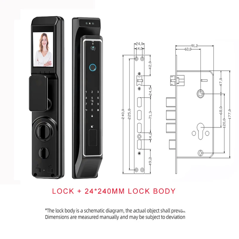 TTLOCK Lock Wifi Tuya APP Remote Voice Intercom Electronic Door Lock 3d Face Fingerprint Smart Door Lock With Camera