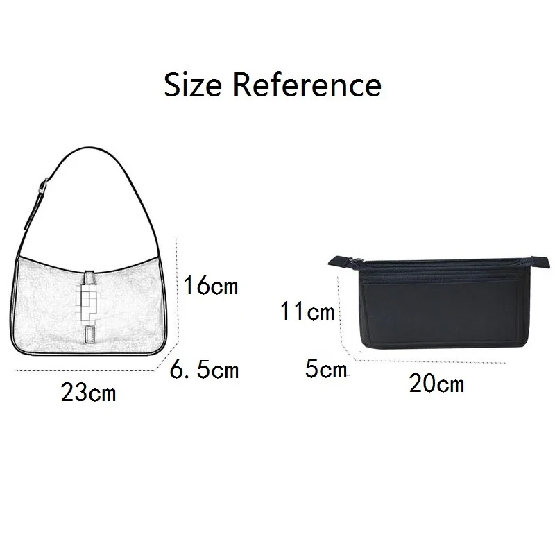 Fits For Y SL Hobo Under Arm Cloth Insert Bag Organizer Makeup Handbag Organizer Travel Inner Purse Portable Cosmetic Bags