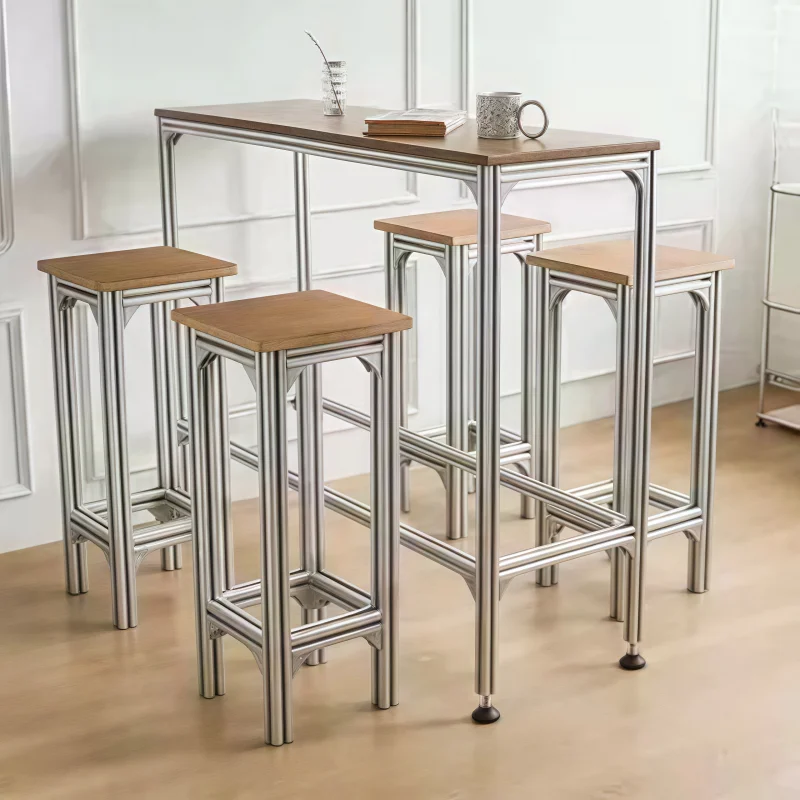 Furniture For Hardware Shop - 원목 하이바 테이블 및 의자 세트