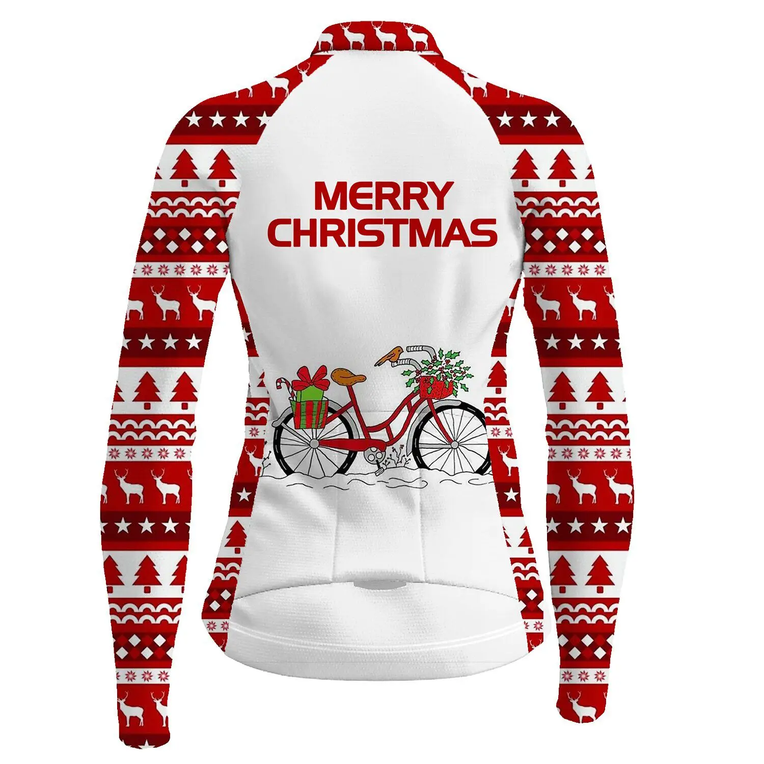 Women New style Christmas Long Sleeve Cycling Jersey Thin Or Winter Fleece Bike Clothing Maillot Ciclismo Mujeres MTB