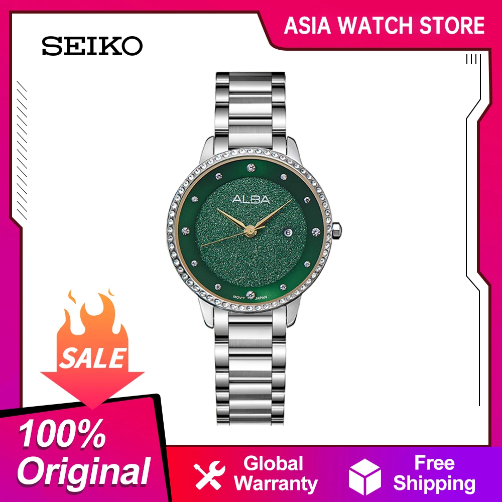 SEIKO ALBA damskie zegarki kwarcowe damskie Business Casual prosty temperament mały wykwintny zegarek damski szkło kryształowe