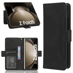 For Samsung Galaxy Z Fold 5 4 3 2 5G Multi-card slot Cover Leather Case Protect Cover ZFold5 Fold4 Fold3 Fold2 Stand Flip Case