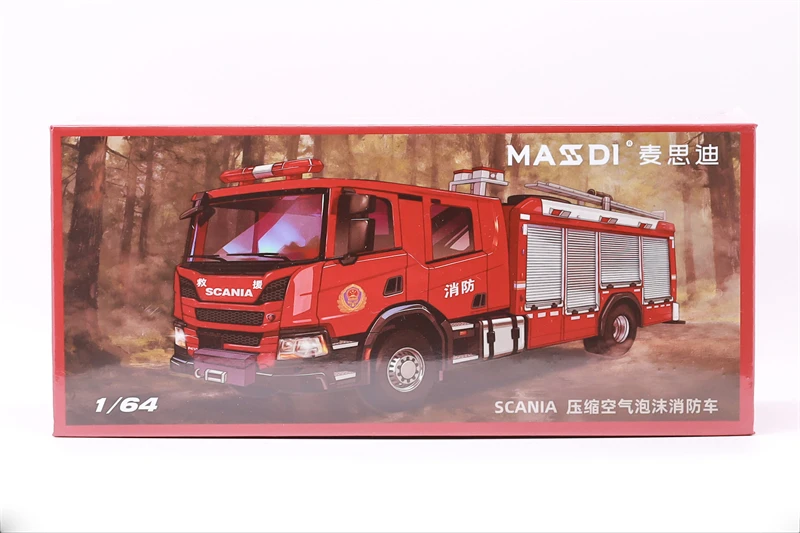 

MASDI 1:64 Compressed air foam fire truck SCN1002 Diecast Model Car