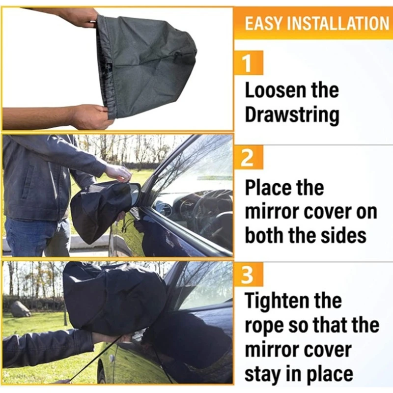 Pickup Prevent Snow Ice Frost Protect Cover Tarp Waterproof Side Mirror Mirror Covers Protector 13x10.6in Dropship