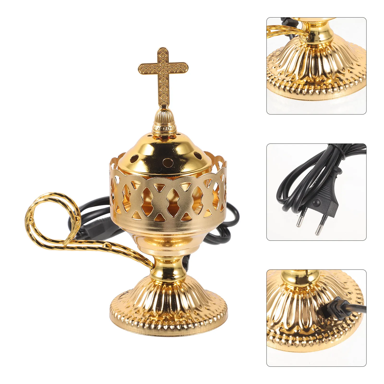 

Electric Incense Burner Plug-in Iron Middle East Style Long-Lasting Home Decoration Living Room Table Decor for Wedding
