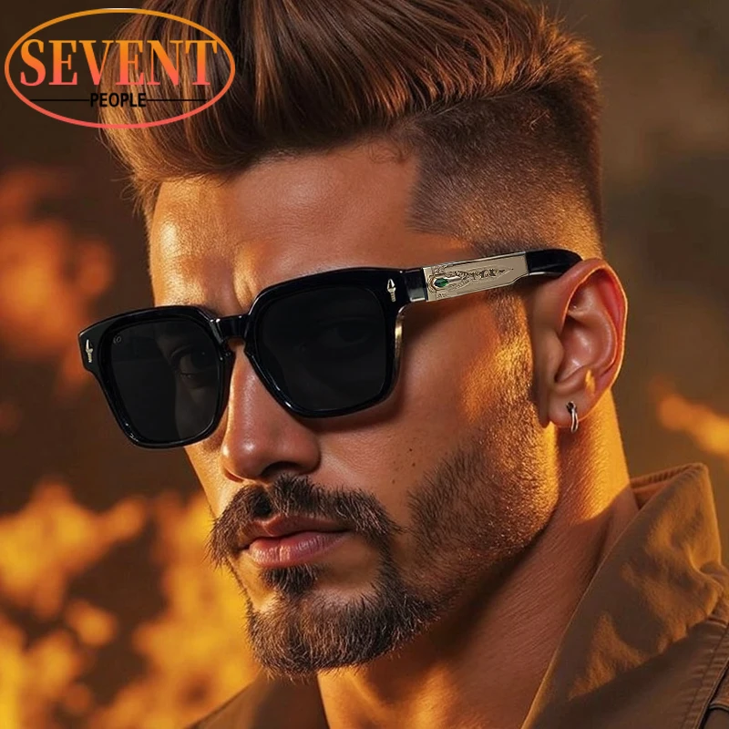 

Polarized Square Punk Sunglasses Men 2025 Luxury Brand Classic Oversized Driving Sunglass For Male Vintage Outdoor Eyewear UV400