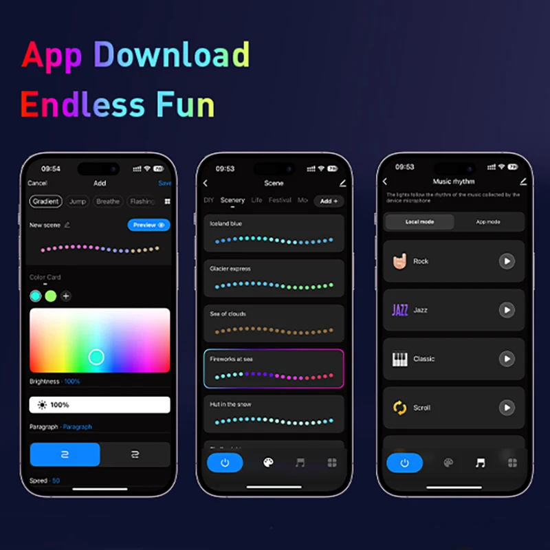 RGB Smart Hexagonal Wall Lamp Color changing Ambient Night Light DIY Shape Music Rhythm APP For Game Room Bedroom lights